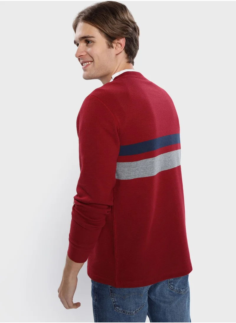 American Eagle Striped Crew Neck T- Shirt