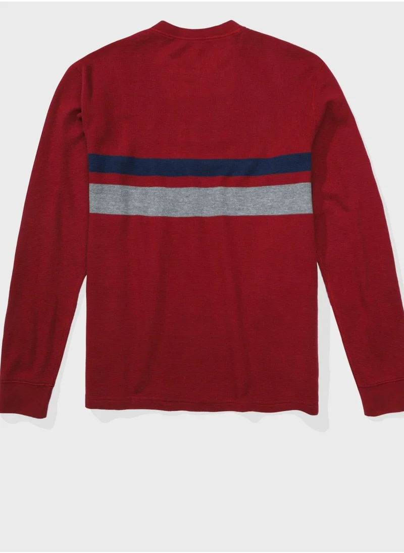 American Eagle Striped Crew Neck T- Shirt