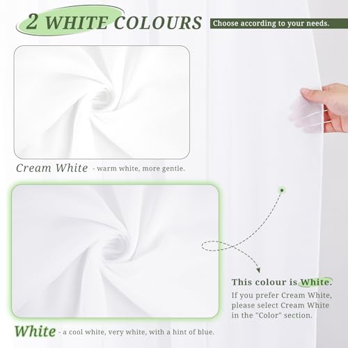 Showgeous Wedding Arch Draping Fabric, 4 Panels 28" x 32ft White Chiffon Wedding Arch Drapes for Ceremony & Reception - Image 4