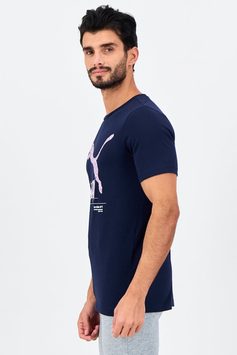 PUMA Men Sportswear Fit Short Sleeve Outdoor T-Shirt, Navy - Image 2