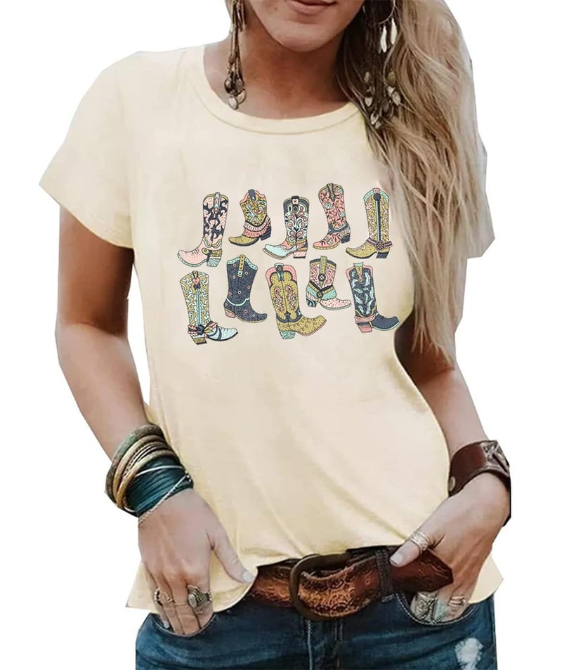Yuaelria Cowboy Take Me Away T-Shirt for Women Western Cowboy Vintage Graphic Tees Travel Tops(Large,Beige-01) - Image 2
