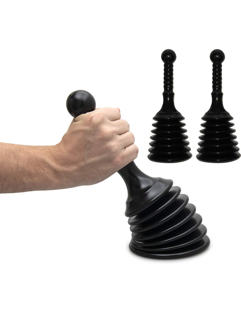 Sink and Drain Plunger for Kitchen and Bathroom, Shower, Bathtub - Unclog Tool, Black - Unblocker for Clearing Blockages. - Image 1