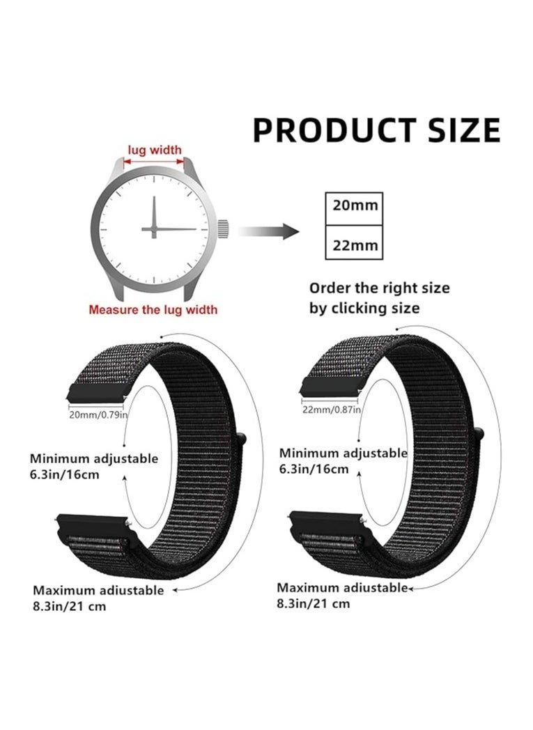 JAJEEK Nylon Fabric Watch Straps 20 mm/22 mm Bracelet for Men Women Replacement Strap Quick Release Smartwatch Sport Watches Replacement Strap Adjustable Soft Breathable Watch Strap - Image 4