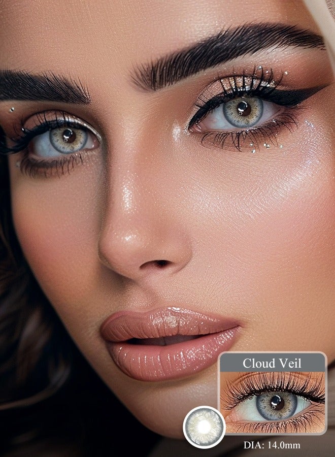 سيدة جديدة عدسات فريشليدي الملونة كلاود فيل 14.00 ملم للاستعمال اليومي سنويًا - Image 1