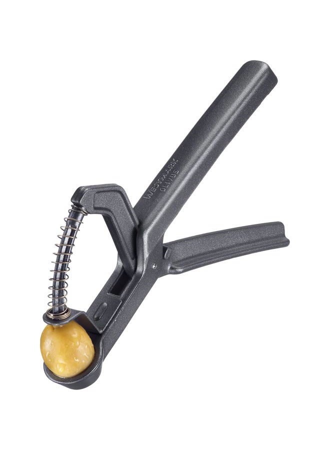 Westmark Olive Pitter "Black Edition" - Practical Handheld Device with Spring - Aluminium/Coated, Olivus, 16.9 x 10.5 x 2.7 cm, Anthracite - Image 1