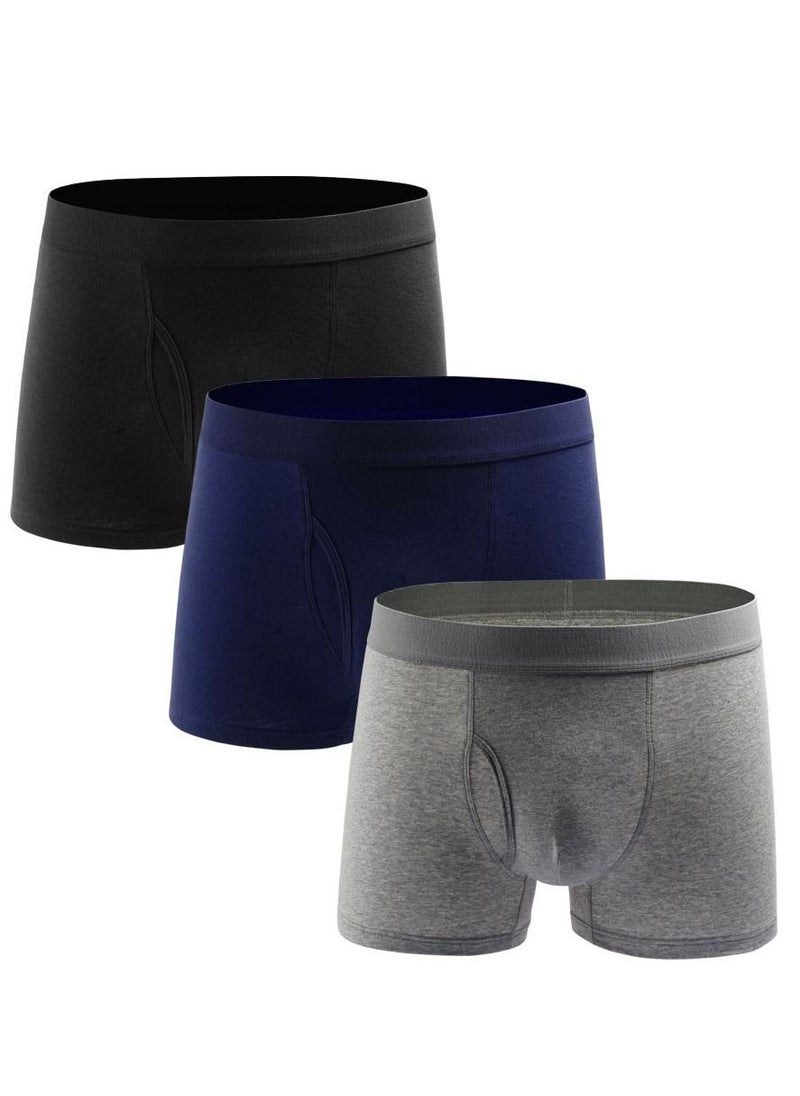Loquat - 3PCS Men Breathable Underwear Boxer Brief Sets - Image 1