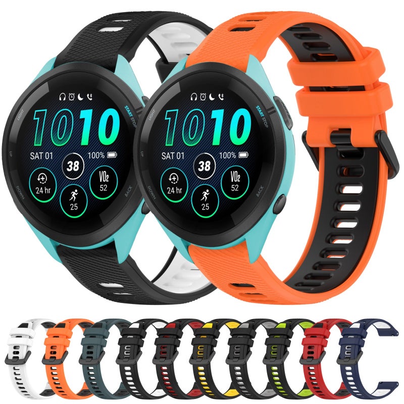 S-TOP For Garmin Vivoactive 4 22mm Sports Two-Color Silicone Watch Band(Black+Yellow) - Image 3
