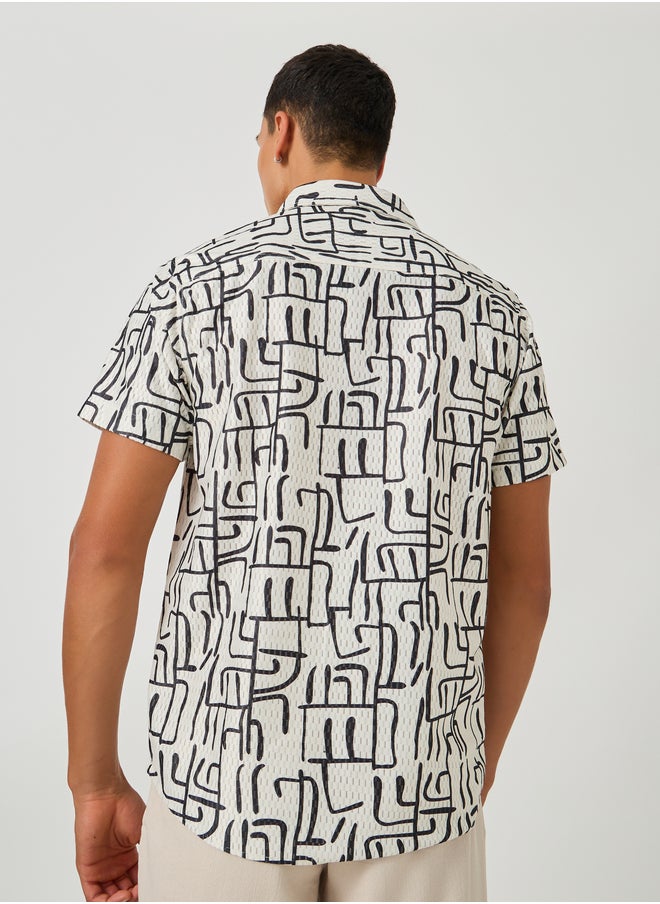 Styli Styli All-Over Print Short Sleeve Regular Fit Shirt  - Image 4