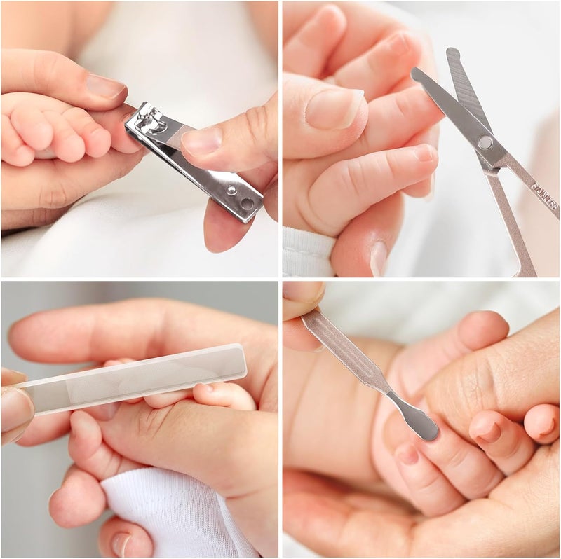 haakaa Baby Nail Clippers, 6-in-1 Baby Nail Care Kit with PU Storage Case - Image 3