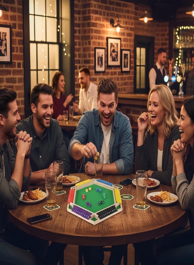 OANM Studio Wooden Shut The Box Game, Classic 2 to 6 Player Dice Board Game with 8 Dice, Traditional Tabletop Game for Adults and Families, for Game Night. - Image 2