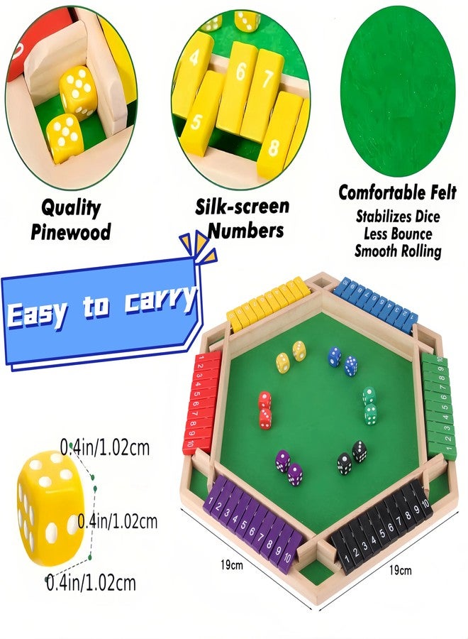 OANM Studio Wooden Shut The Box Game, Classic 2 to 6 Player Dice Board Game with 8 Dice, Traditional Tabletop Game for Adults and Families, for Game Night. - Image 4