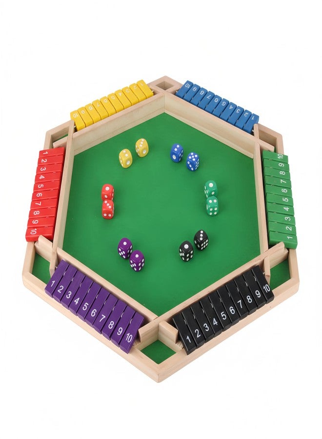 OANM Studio Wooden Shut The Box Game, Classic 2 to 6 Player Dice Board Game with 8 Dice, Traditional Tabletop Game for Adults and Families, for Game Night. - Image 1