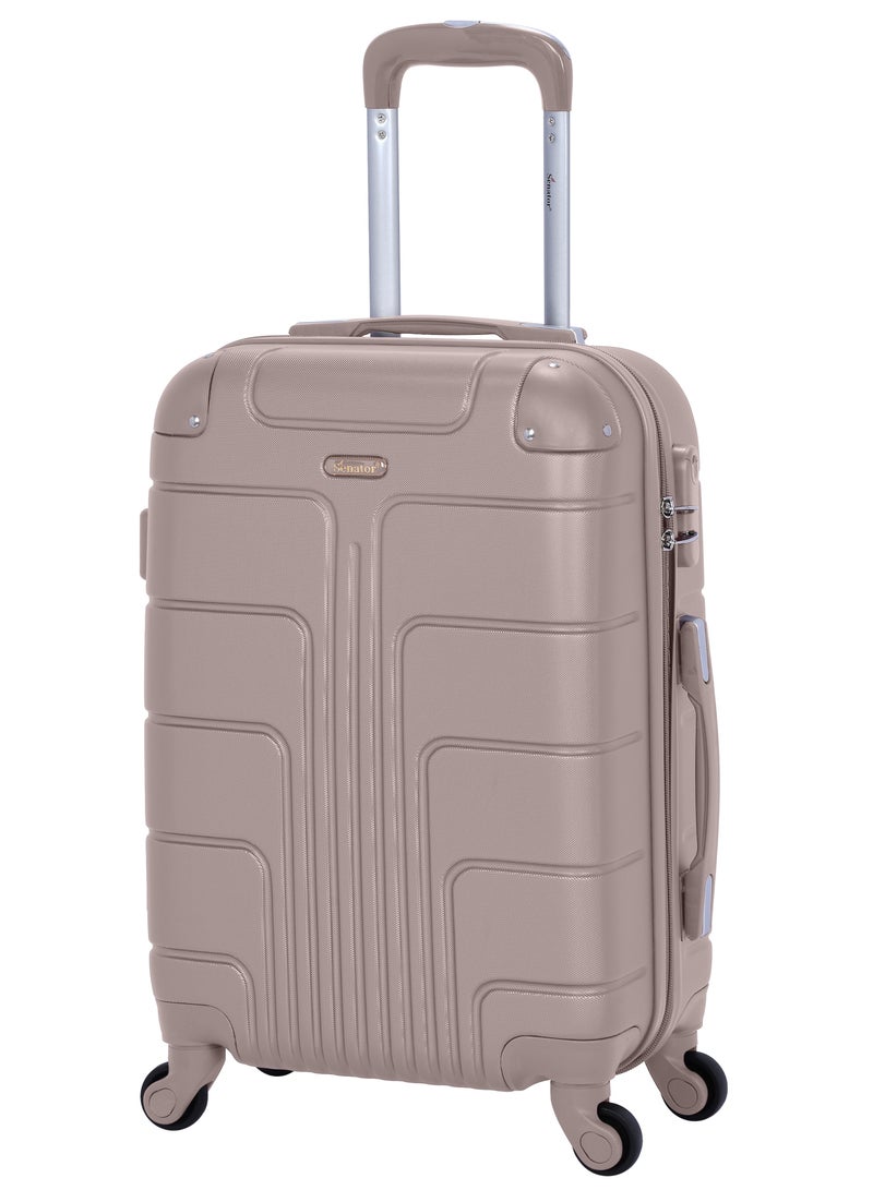 SENATOR Hard Case Travel Bag Cabin Luggage Trolley ABS Lightweight Suitcase with 4 Spinner Wheels A1012 Khaki - Image 1