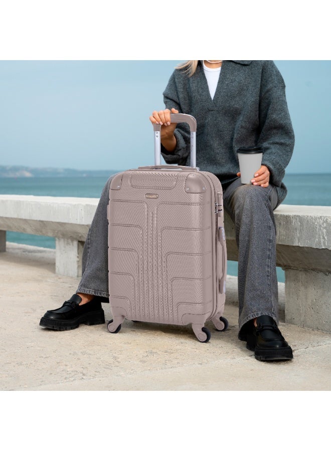 SENATOR Hard Case Travel Bag Cabin Luggage Trolley ABS Lightweight Suitcase with 4 Spinner Wheels A1012 Khaki - Image 2