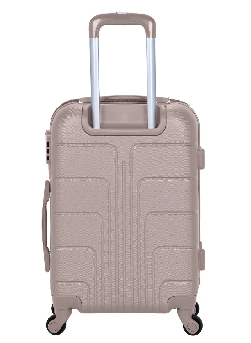 Senator Khaki Hard Case Travel Bag Cabin Luggage Trolley ABS Lightweight Suitcase with 4 Spinner Wheels A1012 Khaki  | Best Price UAE