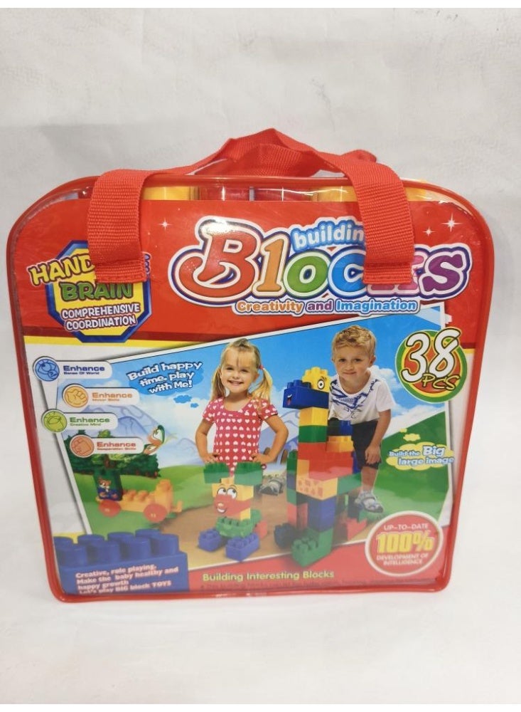 Toy Box Educational Building Blocks for Kids, DIY Large Puzzle Bricks Toys Activity Fun & Learning 38pcs - Image 2