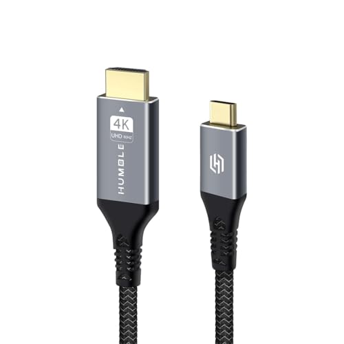 HUMBLE Type C to HDMI Cable – 4K@60Hz Ultra HD, 2 Mtr Length, 18 Gbps Speed, Durable Nylon Braided, Premium Connectors, Widely Compatible with TV, Laptop, Projector, MacBook & Type C Smart Phones - Image 1
