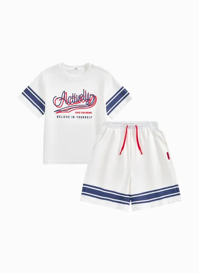 Balabala Kids Boy Knit Short Sleeve Suit