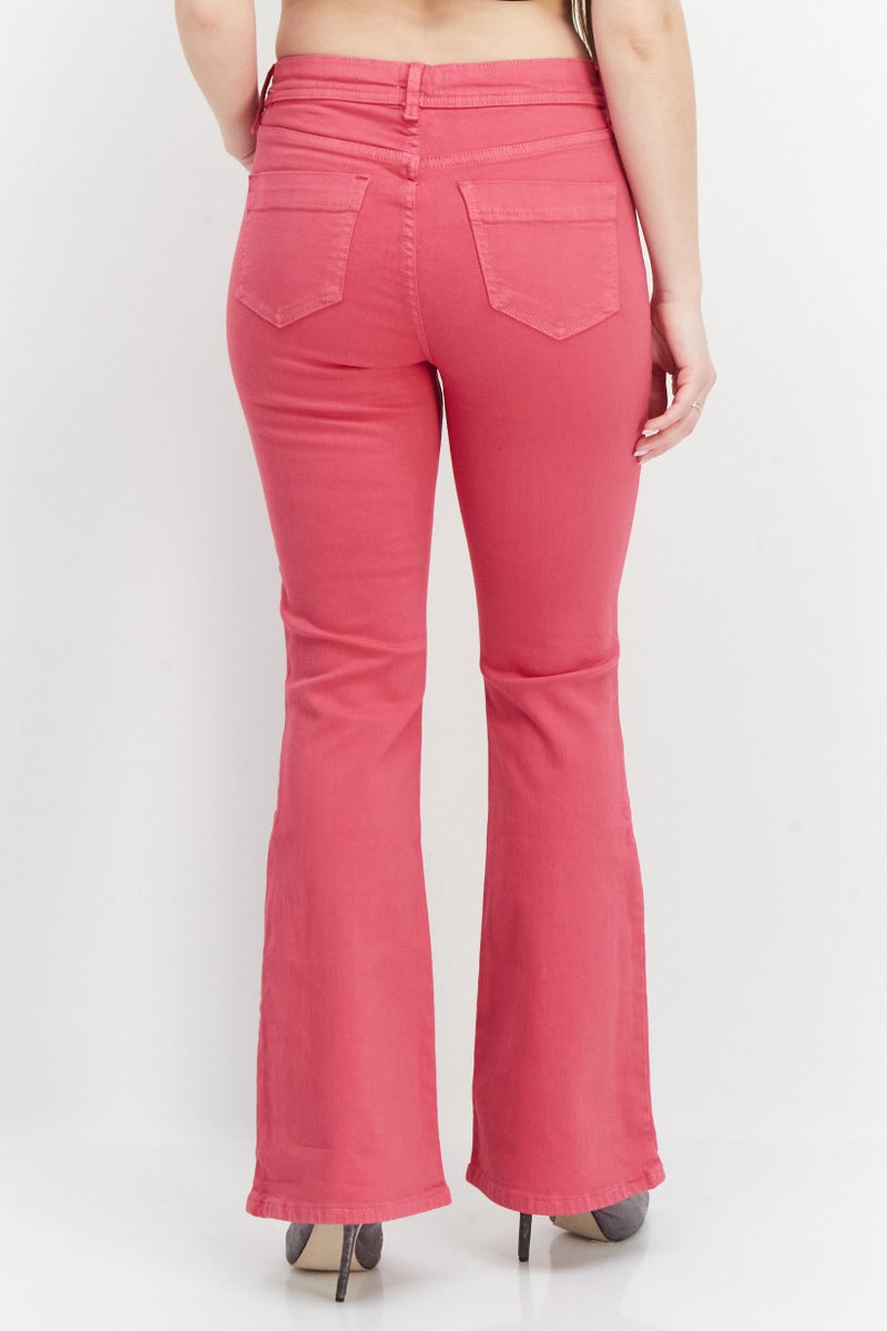 RIVER ISLAND Women Wide Leg Stretchable Short Denim Pants, Pink  - Image 4