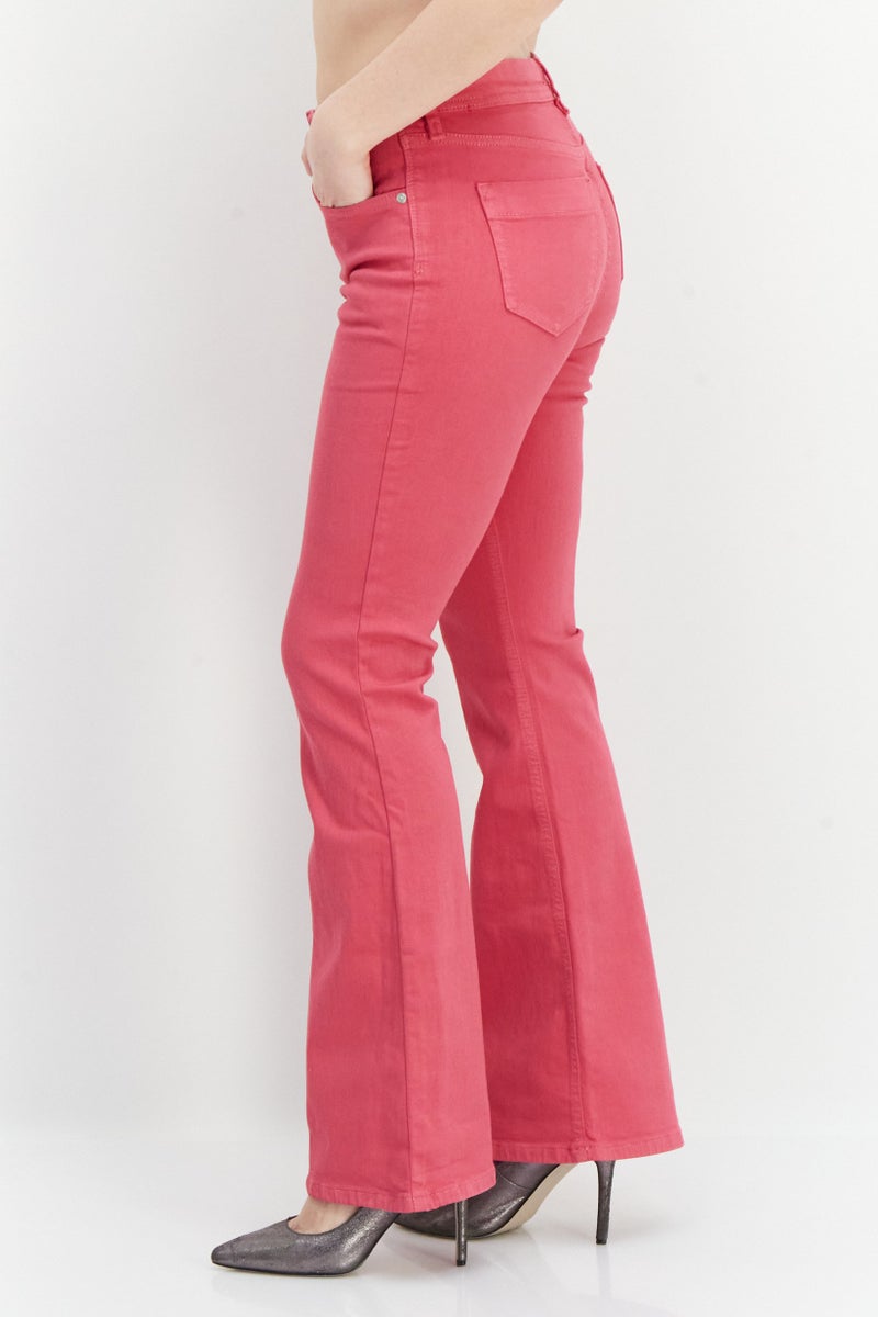 RIVER ISLAND Women Wide Leg Stretchable Short Denim Pants, Pink  - Image 2