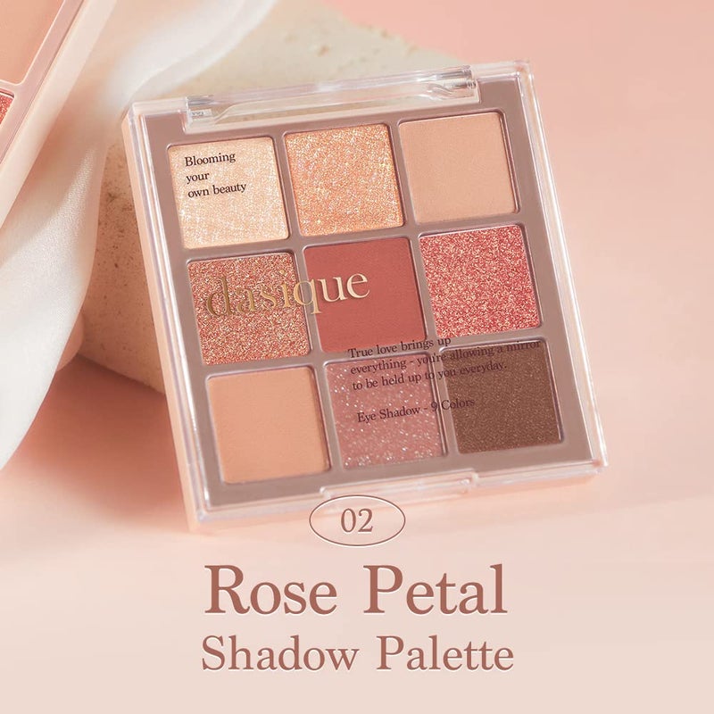 dasique Shadow Palette #02 Rose Petal I Cruelty-Free I 9 Blendable Shades in Smooth Matte and Shimmer Finishes with Gorgeous Pearls - Image 2