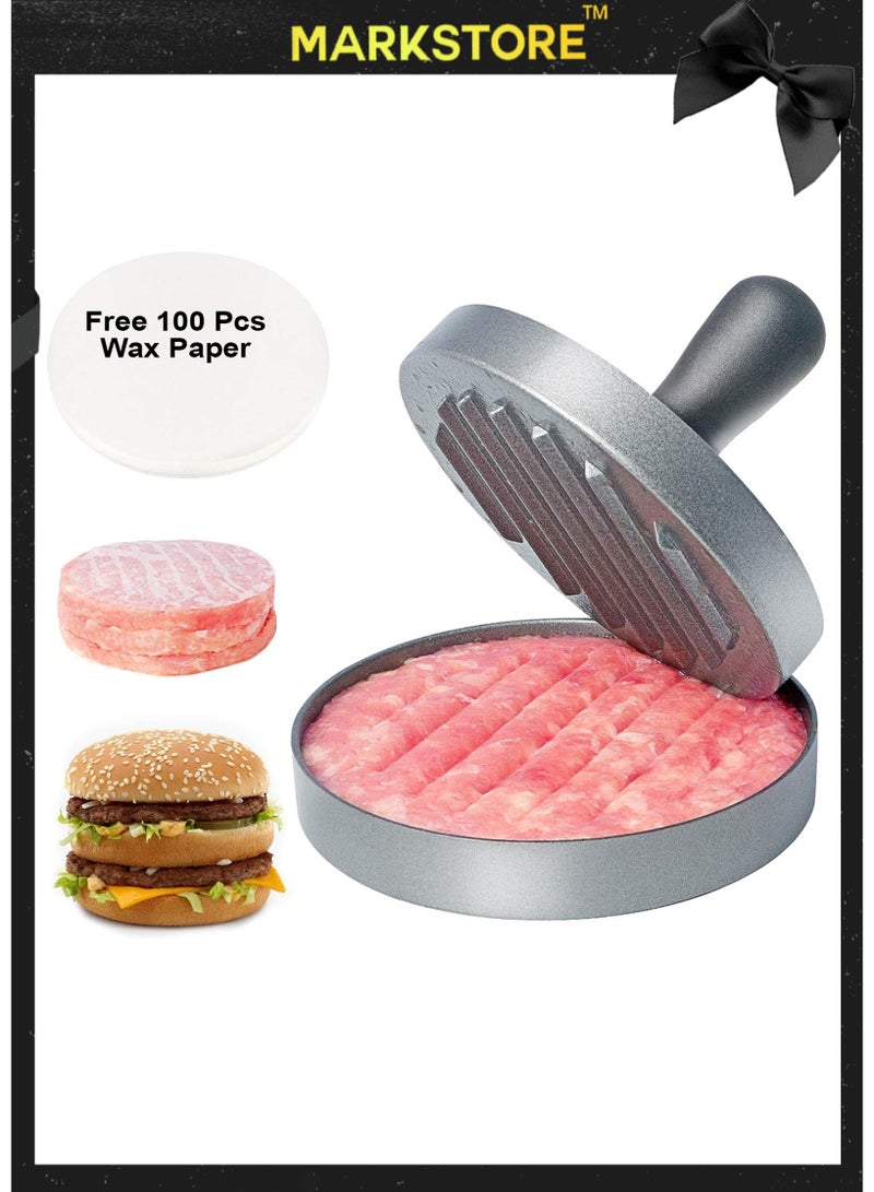 MARK STORE Hamburger Press Patty Maker For Burger Press, Stuffed Burgers, Beef Patties, BBQ Grill Tool for Cooking - Stainless Steel with ABS Handle, 11.5cm Aluminum Mold - Image 1