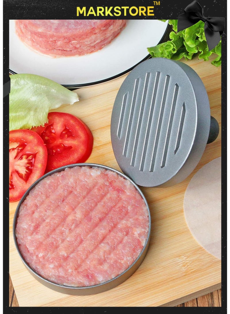 MARK STORE Hamburger Press Patty Maker For Burger Press, Stuffed Burgers, Beef Patties, BBQ Grill Tool for Cooking - Stainless Steel with ABS Handle, 11.5cm Aluminum Mold - Image 3