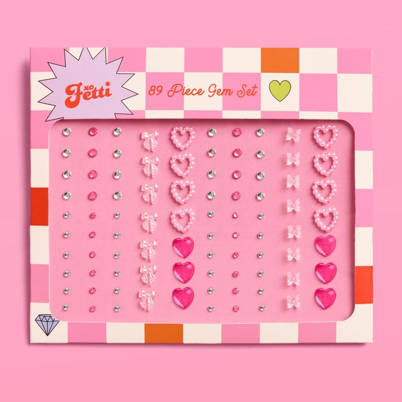 xo, Fetti xo Fetti Bow Heart Face Eye Gems 89 pcs Cute Bachelorette Face Stickers Birthday Rhinestone Accessory Concert Party Decorations Rave Supplies - Image 2