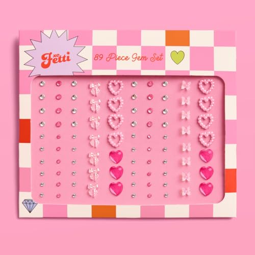 xo, Fetti xo Fetti Bow Heart Face Eye Gems 89 pcs Cute Bachelorette Face Stickers Birthday Rhinestone Accessory Concert Party Decorations Rave Supplies - Image 1