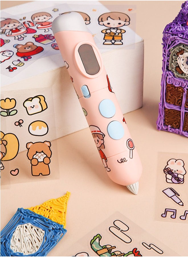 Generic - 3D Pen, Cordless 3D Printing Pen for Kids with 9 M 3 Color PCL Filament Refill, USB Rechargeable 3D Printer Pen, 3D Pencil Doodle Drawing Craft Kit Gift for Child, Safe Wireless Operation - Image 1