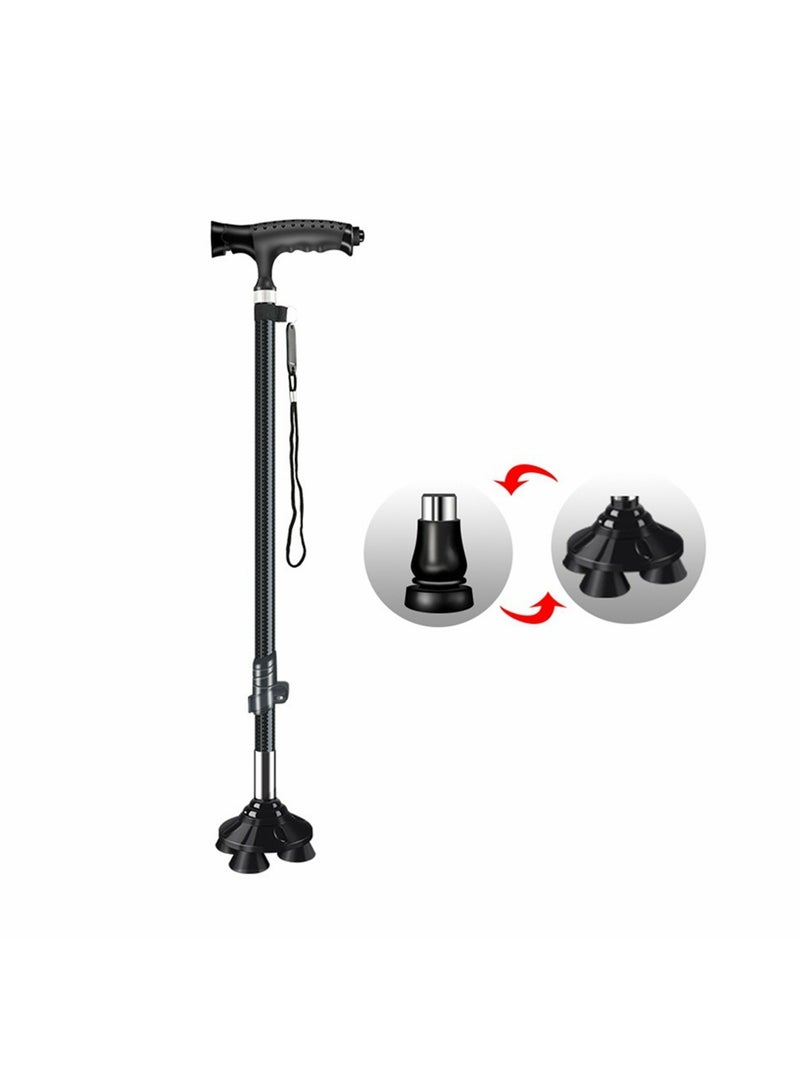 Cool Baby COOLBABY Elderly Cane Carbon Ultra-light Telescopic Cane Multi-function Cane Light Self-standing Cane With LED Light Magnet Massage Handle Cane - Image 2