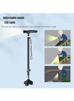 Cool Baby COOLBABY Elderly Cane Carbon Ultra-light Telescopic Cane Multi-function Cane Light Self-standing Cane With LED Light Magnet Massage Handle Cane  - Image 5