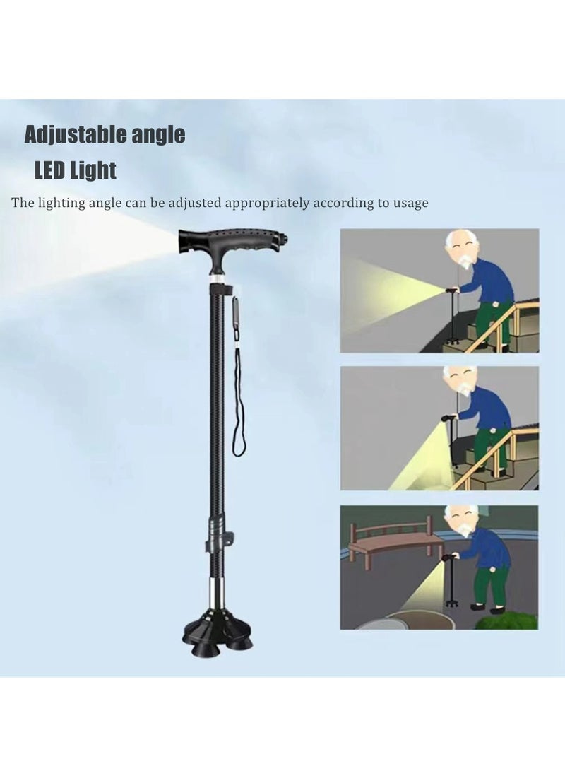 Cool Baby COOLBABY Elderly Cane Carbon Ultra-light Telescopic Cane Multi-function Cane Light Self-standing Cane With LED Light Magnet Massage Handle Cane - Image 5