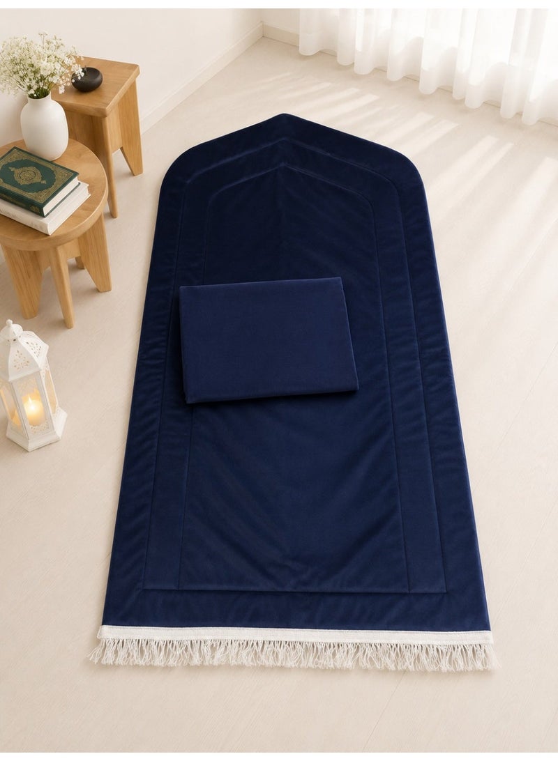 Ramadan Gifting Package Padded prayer rug set with open prayer sheet