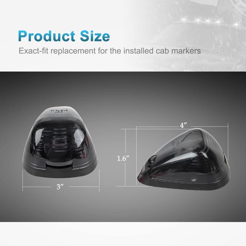 Partsam 5X Smoke Cab Marker Top Roof Light with 5X Amber T10 LED Lights Assembly - Image 2