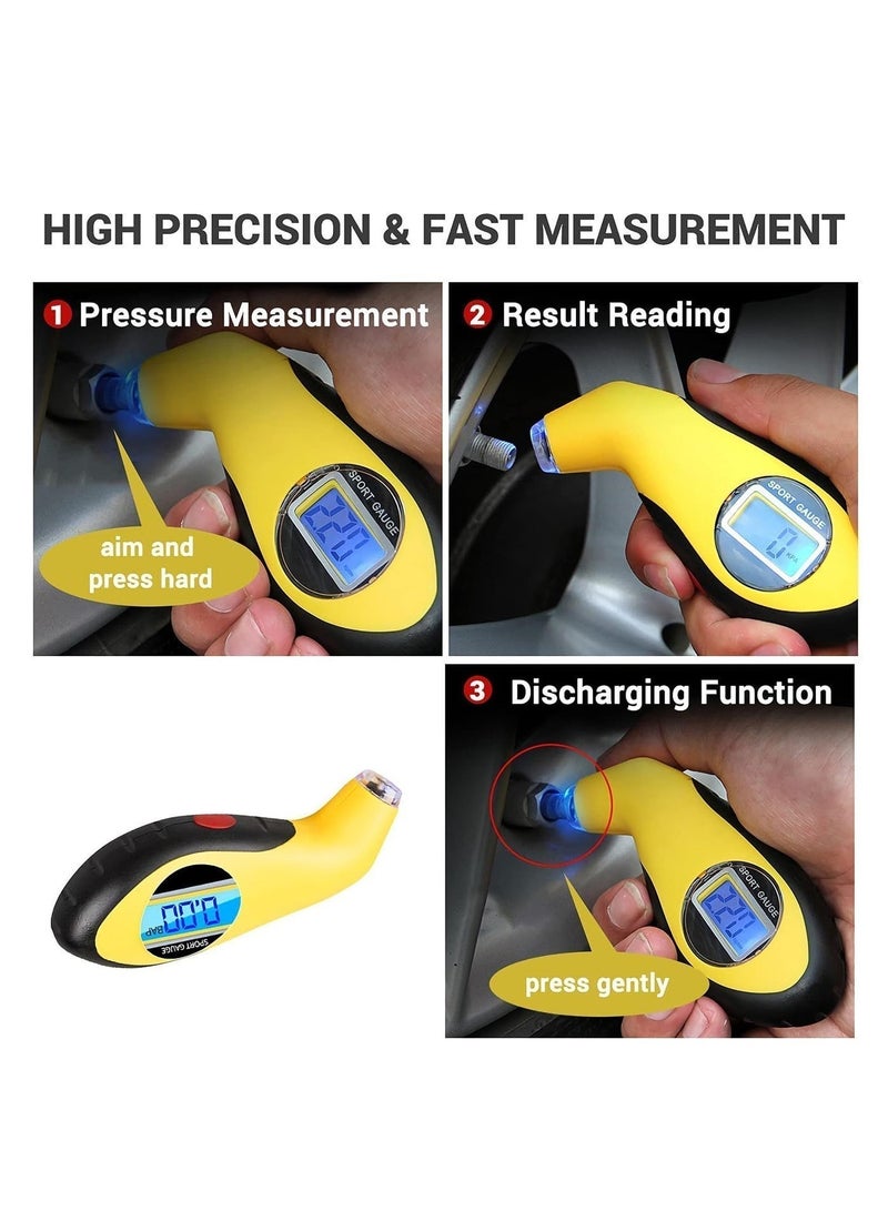 Alayjah, Digital Tire Pressure Gauge, 1 Piece, Compact, Easy to Handle, Accurate Readings for Emergency Tire Check & Safety 11200010 - Image 5