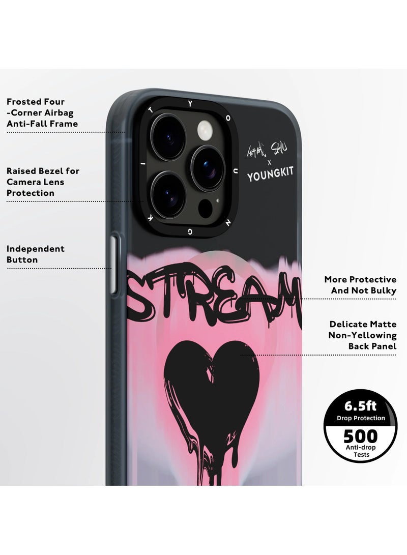 YOUNG KIT @SHU "قصة" الحب غلاف ماغسيف آبل آيفون 15 برو ماكس 6.7 بوصة سلسلة SHU - لون وردي - Image 4