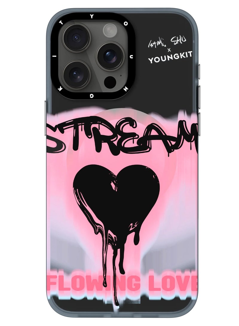 YOUNG KIT @SHU "قصة" الحب غلاف ماغسيف آبل آيفون 15 برو ماكس 6.7 بوصة سلسلة SHU - لون وردي - Image 1