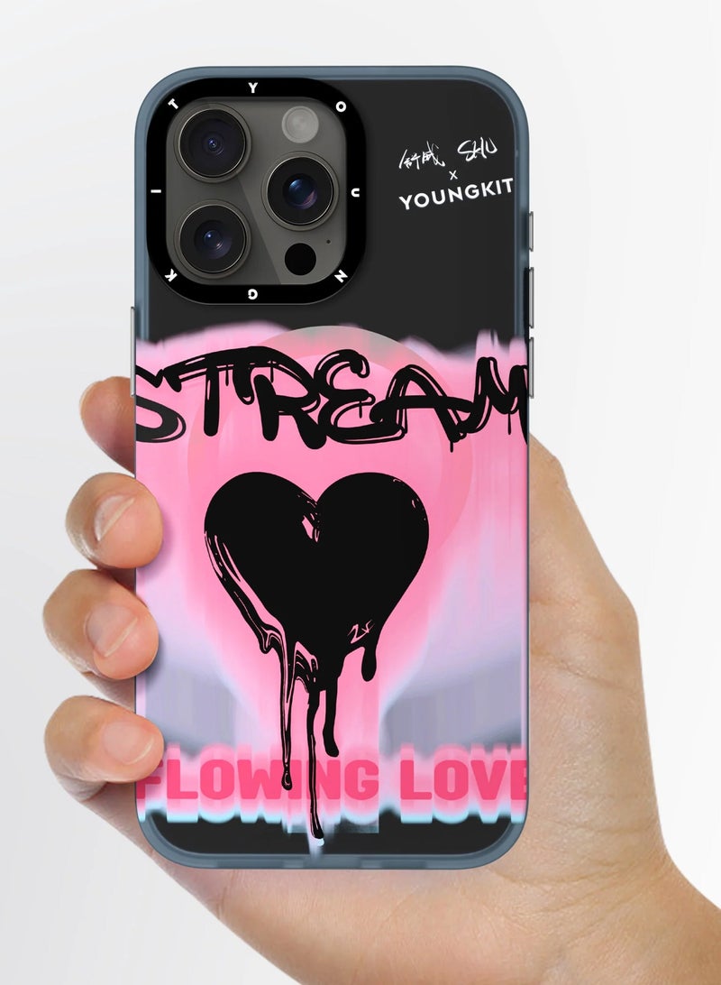 YOUNG KIT @SHU "قصة" الحب غلاف ماغسيف آبل آيفون 15 برو ماكس 6.7 بوصة سلسلة SHU - لون وردي - Image 3