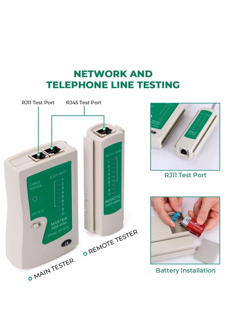 Generic - Network Tool Kits Professional Net Computer Maintenance LAN Cable Tester Repair Tools 8P8C 4P4C 6P6C Connectors RJ45 RJ11 Cat5 Cat6 Cable Tester Screwdriver Network Cable Crimper - Image 1
