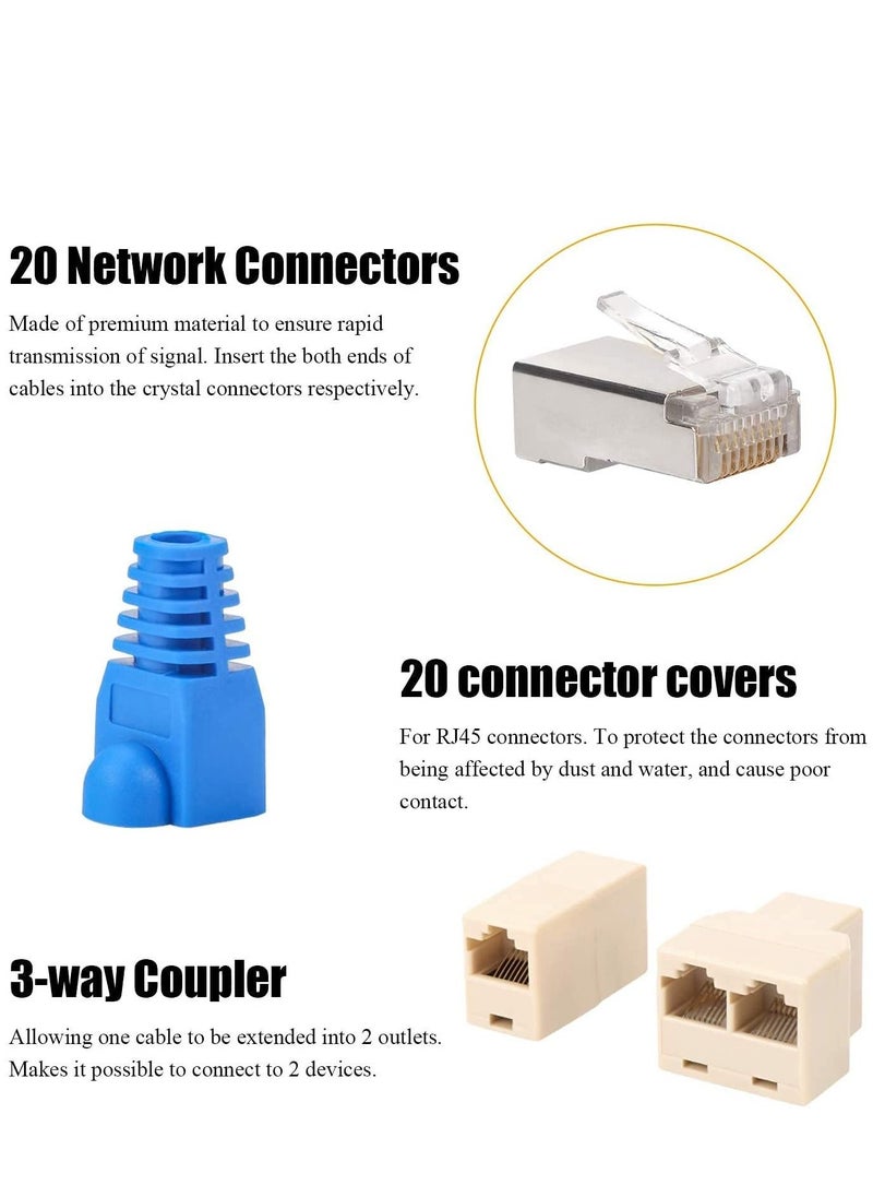 Generic - Network Tool Kits Professional Net Computer Maintenance LAN Cable Tester Repair Tools 8P8C 4P4C 6P6C Connectors RJ45 RJ11 Cat5 Cat6 Cable Tester Screwdriver Network Cable Crimper - Image 1