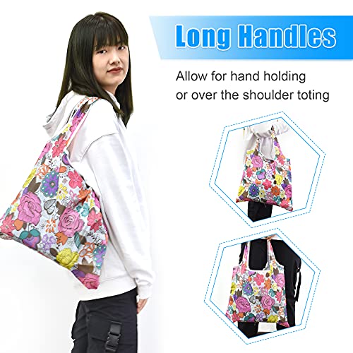 MRYUWB 6 Pcs Set Reusable Grocery Bags, Foldable Shopping Bags, Large Groceries Bags with Pouch Bulk, Ripstop, Easy Carrying，Waterproof, Eco-Friendly, Machine Washable Nylon Tote Bag (Lovely Animals) - Image 3