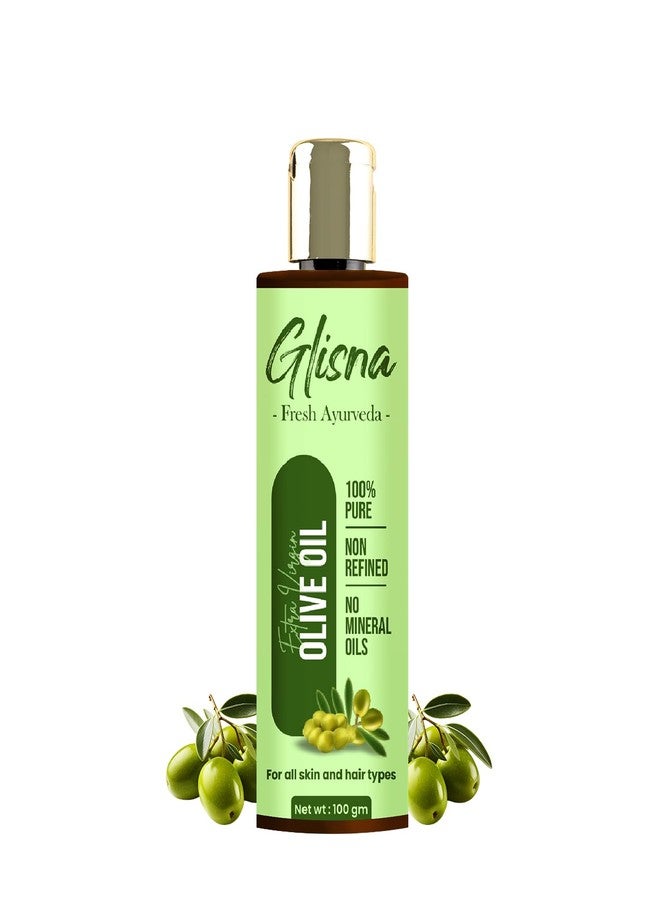 Glisna 100% Natural & Pure Extra Virgin Olive Oil 100 ml for Hair & Skin Repairs, Strengthens, Deeply Moisturizes | Ayurvedic - Kitchen Made for Men & Women | No Mineral Oil | Non Refined - Image 1