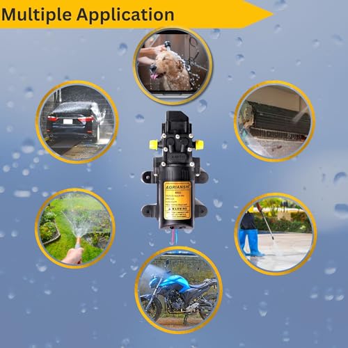 Agriansh Heavy Duty 12V DC Battery Operated Water Pump Motor with Stainless Steel Clamps & Regulator, Ideal for Agricultural & Gardening Use - Image 5