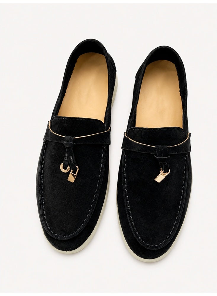 Women's Suede Loafers Slip On Flat Casual Office Daily Comfort Walking Shoes - Image 1