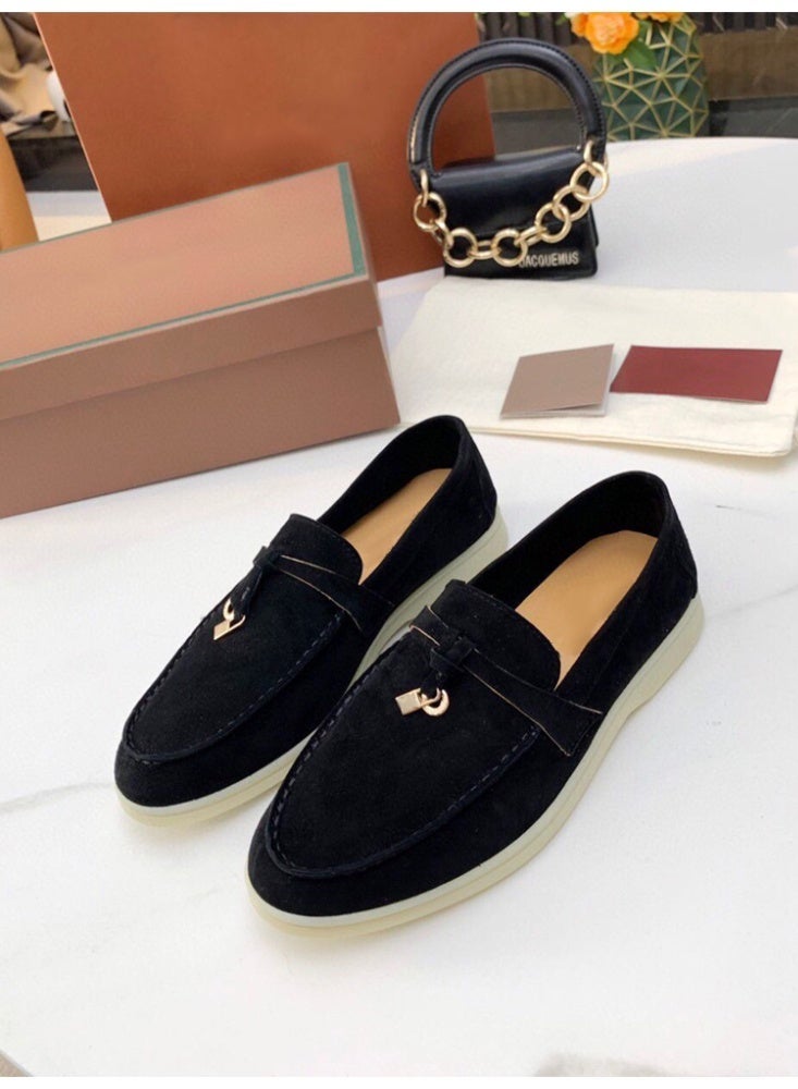 Women's Suede Loafers Slip On Flat Casual Office Daily Comfort Walking Shoes - Image 4
