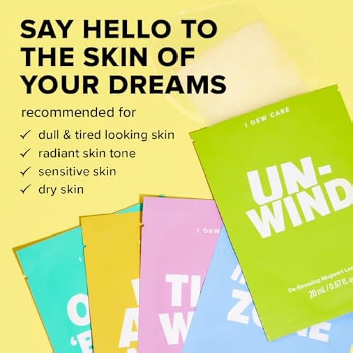 I DEW CARE Collagen Face Mask Variety Pack - 5 Days Facial Masks Skincare Korean | Hydrating Collagen Face Mask, Moisturizing Skin Care, Korean Sheet Masks, Facial Skincare Pack, Gifts For Women, 5EA - Image 4