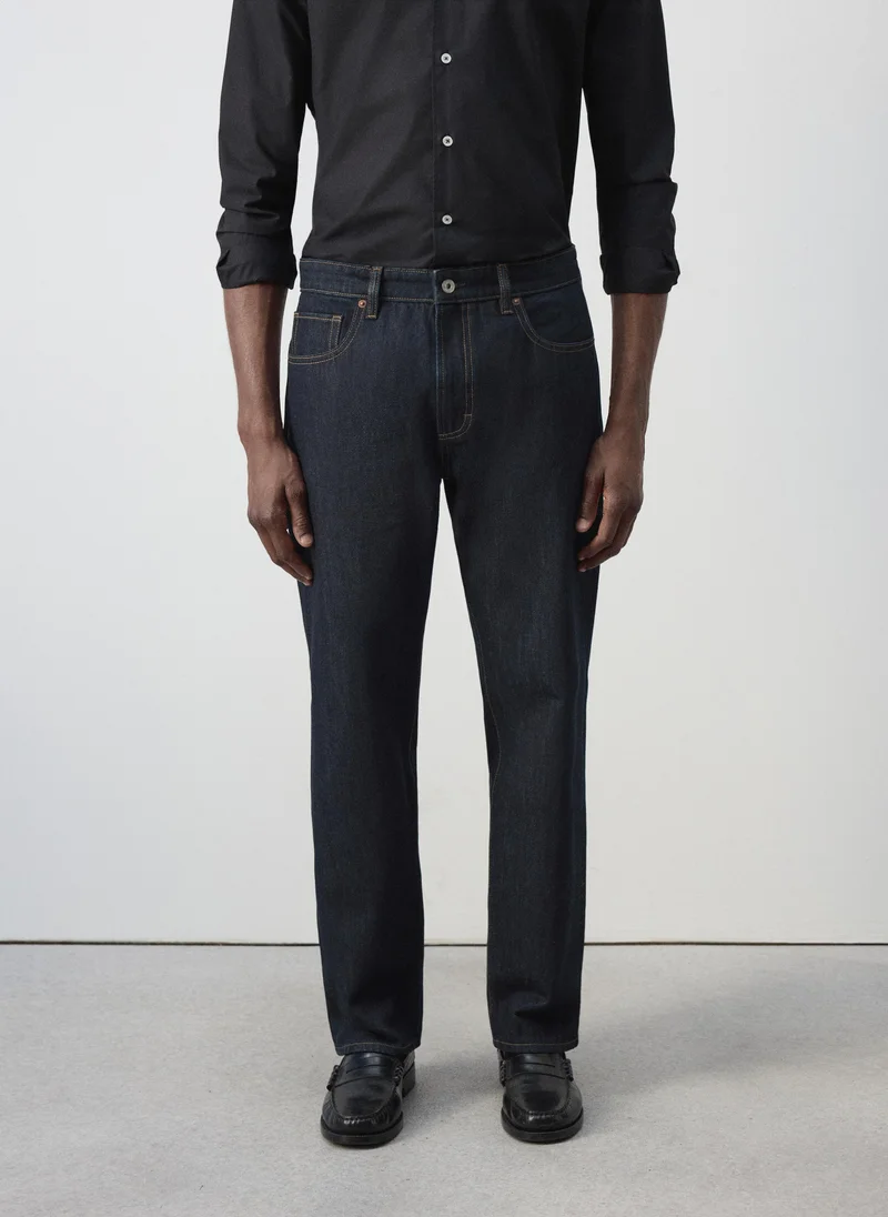 مانجو مان Moby Relaxed Fit Dark Wash Jeans