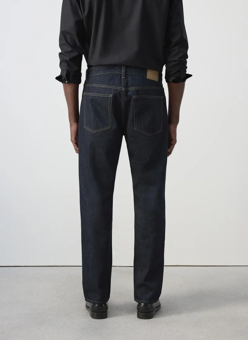 مانجو مان Moby Relaxed Fit Dark Wash Jeans