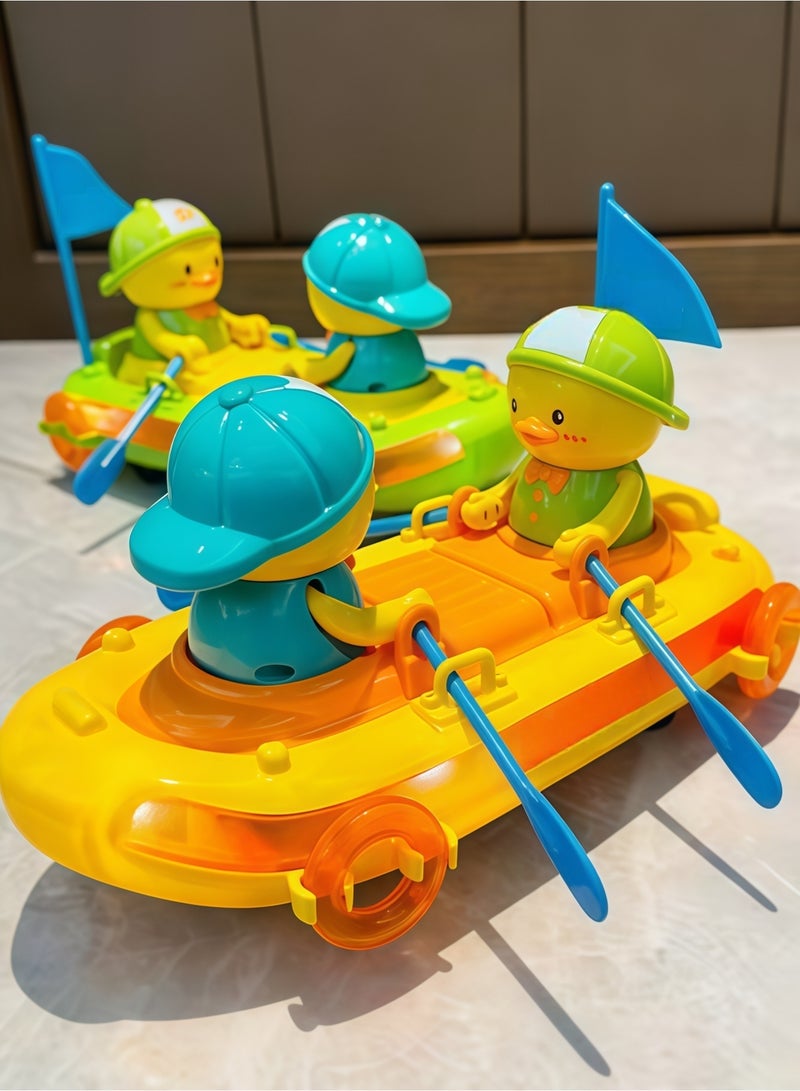 XiuWoo Baby Educational Electric Omnidirectional Duck Raft Toy, Yellow Duck Rowboat with Lights & Music, 27×18×13cm Safe ABS Material, Auto-Steer on Collision + Simulated Oar Interaction, 450g Lightweight, Sensory-Cognitive Training, Ideal Gift for 1-3-Year-Old Toddlers - Image 4